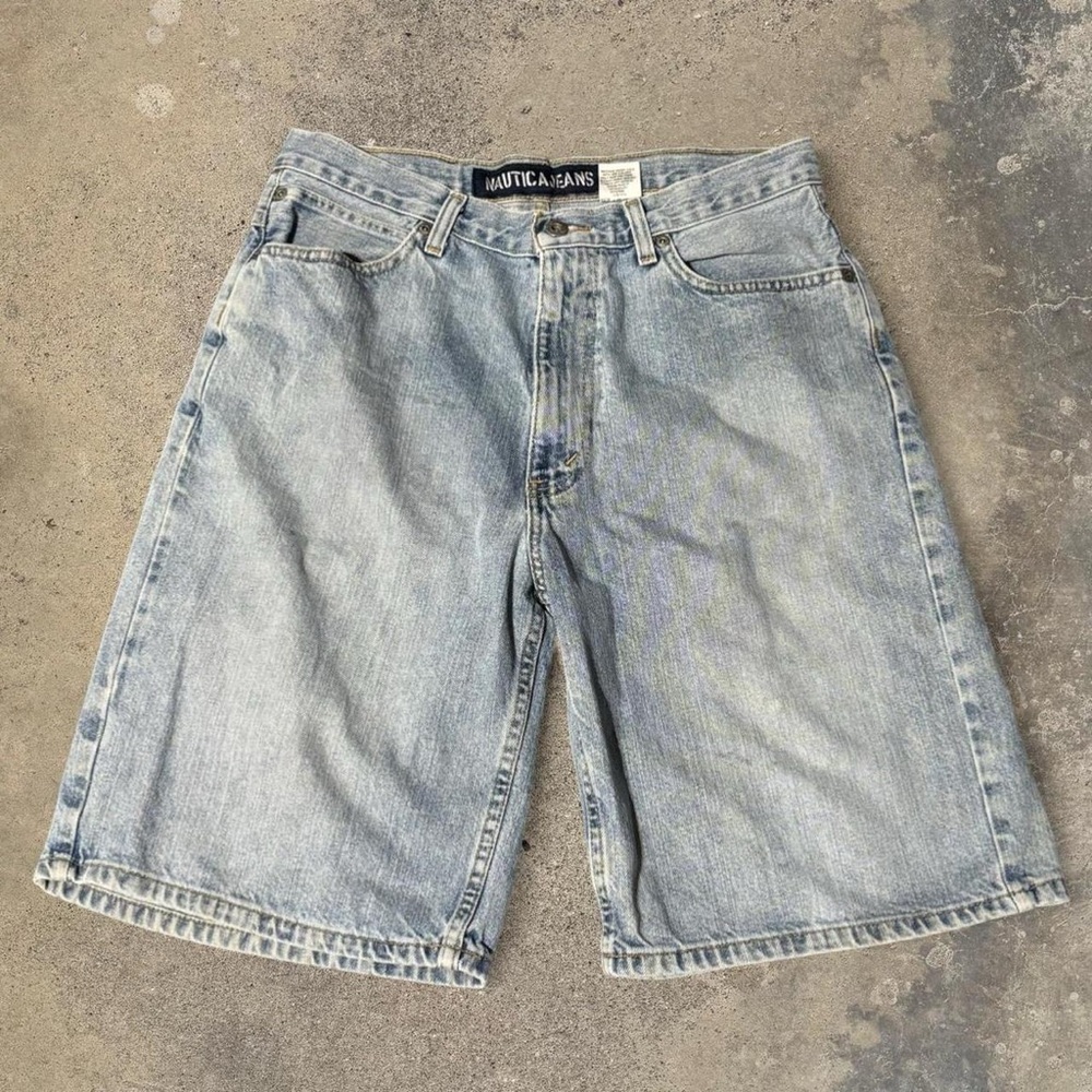 Vintage Nautica Light Blue Denim Shorts for Men